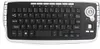 A wireless keyboard with a trackball mouse and scroll wheel, shown from a front-facing perspective on a white background. Produktbild-Vorschau