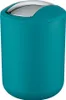 A teal colored trash can with a silver lid. Produktbild-Vorschau