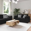 vidaXL 3-tlg. Sofagarnitur mit Kissen Schwarz Samt Produktbild-Vorschau 2