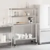 Küchen-Arbeitstisch mit Aufsatzboard 110x55x150 cm Produktbild-Vorschau 3