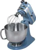 A blue stand mixer with a silver bowl and whisk. Podgląd zdjęcia produktu