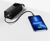 A black Baseus GaN3 Pro quick charger is plugged into a wall socket and charging a blue smartphone. Anteprima dell’immagine prodotto