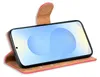 A red flip case for a smartphone is shown open, displaying the phone's screen. Anteprima dell’immagine prodotto