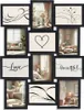 A collage of a multi-photo frame with various interior scenes and text graphics. Produktbild-Vorschau