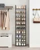 A tidy entryway with a shoe rack, coats on a hanging rack, and a storage bench. Náhled obrázku produktu
