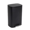 A black pedal trash can is shown against a white background. Podgląd zdjęcia produktu