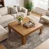 Tribesigns Massivholz Couchtisch 100x100 cm, Quadratischer Produktbild-Vorschau 4