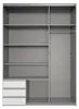 Schwebetürenschrank 2-trg. Kleiderschrank 135 cm Eiche Weiß Produktbild-Vorschau 2