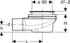 A technical drawing of a shower drain with dimensions. Anteprima dell’immagine prodotto
