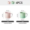 Kaffeetassen Set 4-teilig 360ml aus Keramik – bunte große Produktbild-Vorschau 2