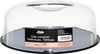 A clear, studio shot of a round cake container with a transparent lid and a gray base. Anteprima dell’immagine prodotto