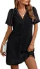 ASKSA Femme Robe en mousseline de soie col V Robe d'été Voir les images du produit 1