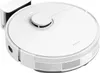 A white robot vacuum cleaner with a charging dock. Produktbild-Vorschau