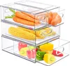 4er-Pack stapelbare Kühlschrank-Organizer-Behälter mit Produktbild-Vorschau 1
