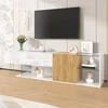 Merax TV-Schrank 180cm mit 2 Türen und Glasböden,  Moderne Produktbild-Vorschau 9