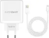 A white Realme SuperDart charger and USB-C cable are displayed against a white background. Produktbild-Vorschau