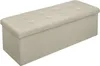 A beige storage ottoman is shown from a slightly elevated side angle against a white background. Náhľad obrázku produktu