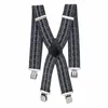 Hosenträger Schwarz Weiß Muster X Form 5 cm Produktbild-Vorschau 1