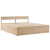 A wooden bed frame with drawers, shown from a side-angle against a white background. Produktbild-Vorschau