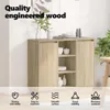 vidaXL Kredens LED dąb sonoma 90 x 32 x 75 cm materiał Podgląd zdjęcia produktu 4