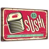 Leinwandbild retro-sushi 120x80 cm Feeby rot wandbild Produktbild-Vorschau 1