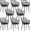 H.J WeDoo 8er Set Esszimmerstuhl mit Armlehne Metallbeine Produktbild-Vorschau 1