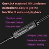 Close-up of an in-ear headphone with text overlays describing its functions. Produktbild-Vorschau
