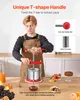 A man is demonstrating how to use a manual juicer on a kitchen counter, with various fruits and a small cake in the background. Náhľad obrázku produktu