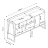 A technical drawing with dimensions of a TV stand. Podgląd zdjęcia produktu