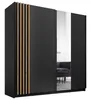 AX LIVING Kleiderschrank schwarz mit Spiegel 202 cm – Produktbild-Vorschau 2