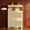 Schuhschrank Rattan, Schuhkipper Schmal, 16 Paar, Gelb | Produktbild-Vorschau 1