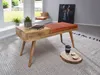 Sitzbank SALIM Ziegenleder / Massivholz Bank 100x52x38 cm Produktbild-Vorschau 2