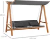 Outsunny Hollywoodschaukel mit Bettfunktion 3-Sitzer mit Produktbild-Vorschau 1