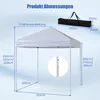 Diagram showing the dimensions of a pop-up tent and its carrying bag. Náhľad obrázku produktu