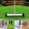 A collage showing a magnetic sweeper on grass, with close-ups of screws, and the sweeper being used on different surfaces. Podgląd zdjęcia produktu
