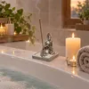 Räucherstäbchenhalter Buddha Polyresin silberfarben 9x9x11 Produktbild-Vorschau 3