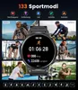 Collage of a smartwatch displaying fitness data and various sports activities. Produktbild-Vorschau