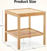 A diagram showing the dimensions of a bamboo side table. Produktbild-Vorschau