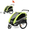 SAMAX 360° drehbarer Fahrradanhänger 2in1 Jogger - in Grün Produktbild-Vorschau 1