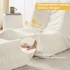 Relaxsessel mit Fußhocker Beige Teddyfell – Weiches Lazy Produktbild-Vorschau 8