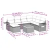 8-tlg. Garten-Sofagarnitur mit Kissen Schwarz Poly Rattan Produktbild-Vorschau 3