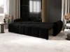 A modern living room with a black sofa bed. Voir les images du produit