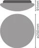 Diagram showing the dimensions of a circular LED light fixture. Produktbild-Vorschau