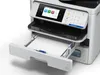 Close-up view of the front of a white and gray multifunction printer, with a paper tray extended and paper inside. Anteprima dell’immagine prodotto