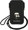 A black phone case with a Karl Lagerfeld character design and a strap. Anteprima dell’immagine prodotto