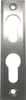 A rectangular metal plate with two keyhole-shaped cutouts and two small circular holes. Produktbild-Vorschau