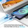 USB-C zu USB-C Kabel 480mbps 60W mit Metall Stecker - Grau Produktbild-Vorschau 2