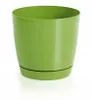 A green plant pot with a saucer, isolated on a white background. Anteprima dell’immagine prodotto