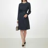 Damen Satin Midi Kleid mit langen Ärmeln, elegantes Produktbild-Vorschau 2