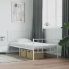 A white metal bed frame with a mattress and two storage boxes underneath, placed in a bedroom setting with curtains and a window in the background. Produktbild-Vorschau